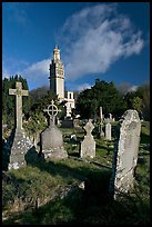 Victorian cemetery and Beckford tower. Bath, Somerset, England, United Kingdom