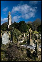 Old tombs in cemetery next to Beckford tower. Bath, Somerset, England, United Kingdom ( color)