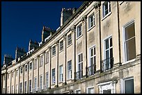 Detail of the Lansdown Crescent Crescent townhouses. Bath, Somerset, England, United Kingdom