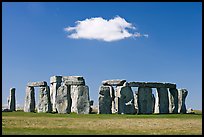 Stone circle and isolated cloud, Stonehenge, Salisbury. England, United Kingdom (color)