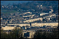 Architectural cohesion of Georgian buildings in Bath Stone. Bath, Somerset, England, United Kingdom (color)