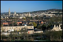 Bath skyline, seen from communal gardens. Bath, Somerset, England, United Kingdom