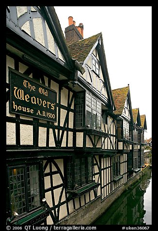 Old Weavers house dating from 1500. Canterbury,  Kent, England, United Kingdom (color)