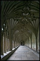 Cloister gallery, Canterbury Cathedral. Canterbury,  Kent, England, United Kingdom