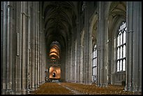 Nave, built in the Perpendicular style, Canterbury Cathedral. Canterbury,  Kent, England, United Kingdom