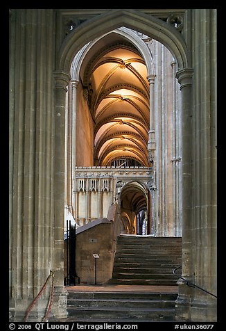 Aisle, Canterbury Cathedral. Canterbury,  Kent, England, United Kingdom (color)