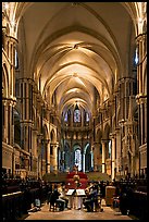 String quartet rehearsing in the quire of Canterbury Cathedral. Canterbury,  Kent, England, United Kingdom