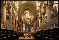 Quire of Canterbury Cathedral, the longest of any English Cathedral, and musicans. Canterbury,  Kent, England, United Kingdom