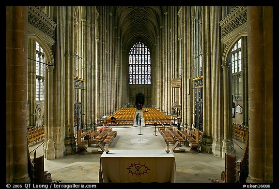 Altar and Nave, Canterbury Cathedral. Canterbury,  Kent, England, United Kingdom (color)