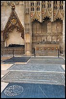 Graves, Canterbury Cathedral. Canterbury,  Kent, England, United Kingdom ( color)