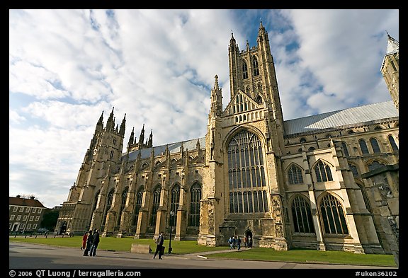 Wide view of Canterbury Cathedral from the South. Canterbury,  Kent, England, United Kingdom