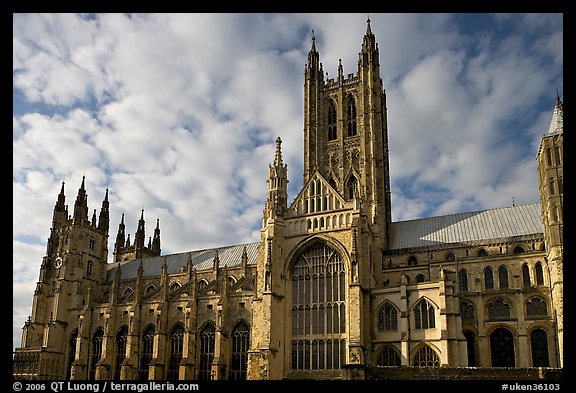 Central tower and south transept, Canterbury Cathedral. Canterbury,  Kent, England, United Kingdom