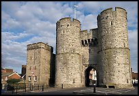 West gate to the medieval town. Canterbury,  Kent, England, United Kingdom (color)