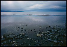 Pebbles, beach, and Katchemak Bay. Homer, Alaska, USA