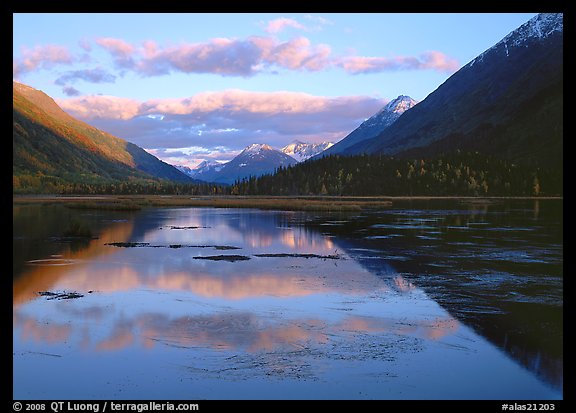 Evening Reflections, Lake Tern. Alaska, USA (color)