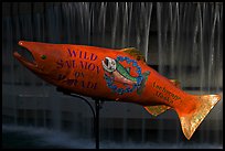 Salmon sculpture. Anchorage, Alaska, USA (color)