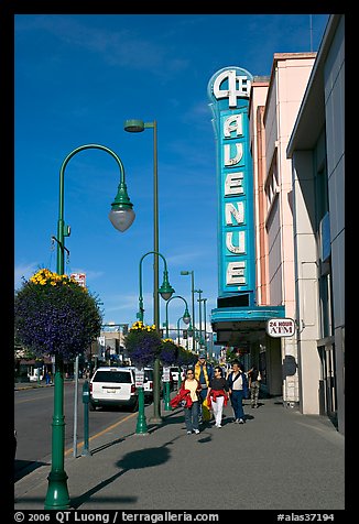 Sidewalk on 4th avenue. Anchorage, Alaska, USA