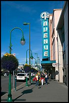 Sidewalk on 4th avenue. Anchorage, Alaska, USA (color)