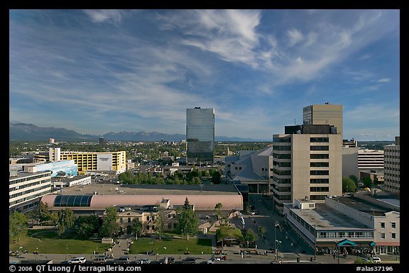 Downtown Anchorage from above. Anchorage, Alaska, USA (color)