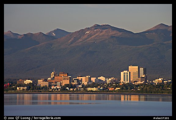 Skyline at sunset. Anchorage, Alaska, USA