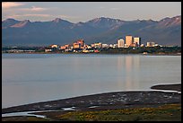 Knik Arm and city skyline. Anchorage, Alaska, USA