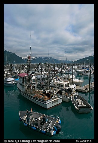 Fishing boats in harbor. Whittier, Alaska, USA