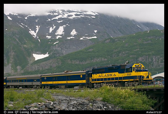 Alaska train. Whittier, Alaska, USA (color)