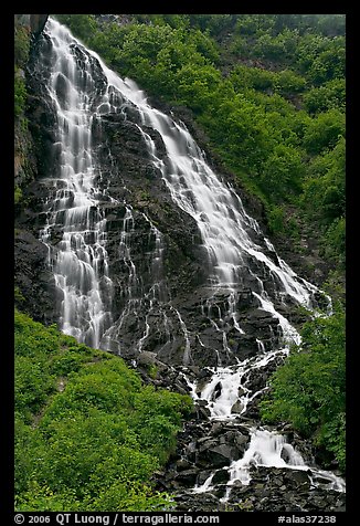 Horsetail Falls, Keystone Canyon. Alaska, USA (color)