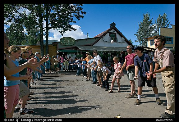 Egg throwing contest. McCarthy, Alaska, USA (color)