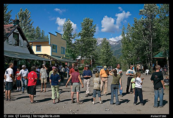 Egg throwing contest on main street. McCarthy, Alaska, USA