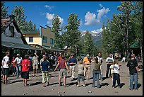 Egg throwing contest on main street. McCarthy, Alaska, USA (color)