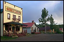 Ma Johnson  hotel at sunset. McCarthy, Alaska, USA (color)