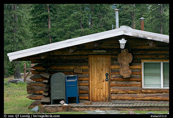 Log house post office, Slana. Alaska, USA