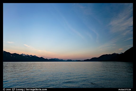 Resurrection Bay, sunset. Seward, Alaska, USA (color)