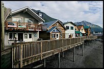 Waterfront houses on harbor. Seward, Alaska, USA ( color)