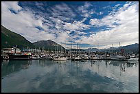 Harbor and reflections. Seward, Alaska, USA