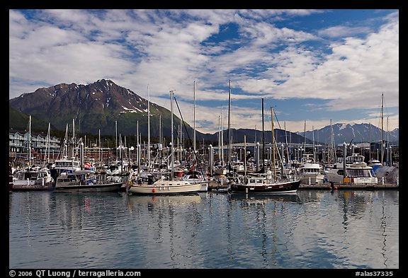 Yachts in harbor. Seward, Alaska, USA (color)