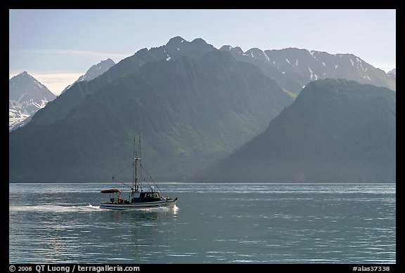 Fishing boat in Resurection Bay. Seward, Alaska, USA (color)