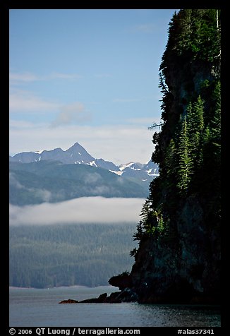 Cliff on island in Resurrection Bay. Seward, Alaska, USA (color)