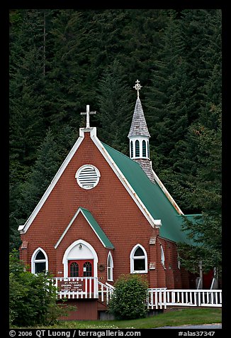 Red church. Seward, Alaska, USA