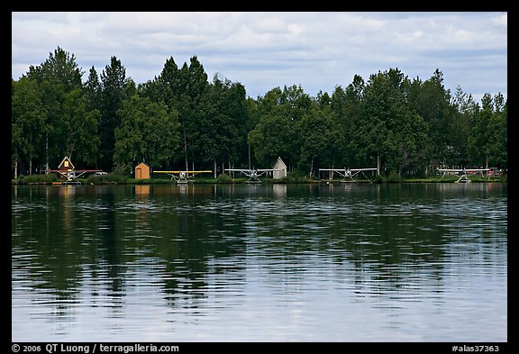 Floatplanes and reflections.. Anchorage, Alaska, USA