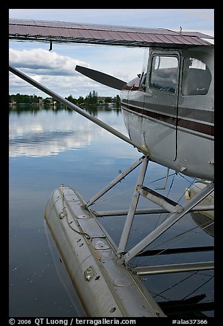 Seaplane moored on Lake Hood. Anchorage, Alaska, USA