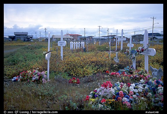 Cemetery. Kotzebue, North Western Alaska, USA (color)