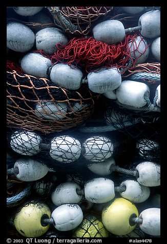 Buoys and fishing nets. Seward, Alaska, USA