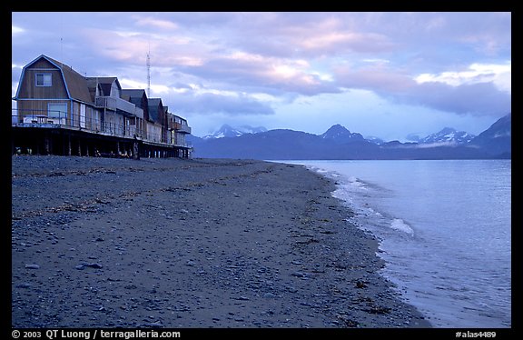 Houses on the Spit. Homer, Alaska, USA