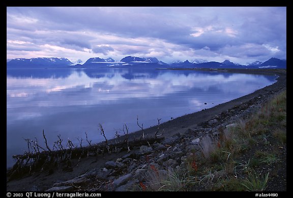 Katchemak Bay from the Spit, dusk. Homer, Alaska, USA (color)
