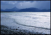 Katchemak Bay from the Spit, Kenai Mountains in the backgound. Homer, Alaska, USA