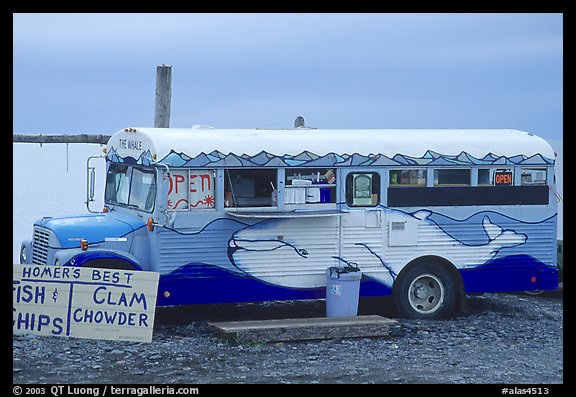 Fast food bus, local style. Homer, Alaska, USA