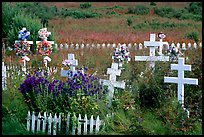 Russian orthodox cemetery. Ninilchik, Alaska, USA