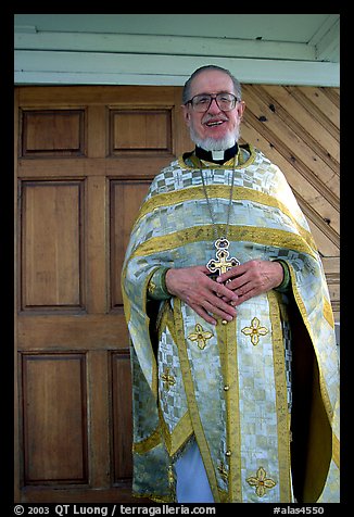 Orthodox priest. Ninilchik, Alaska, USA (color)